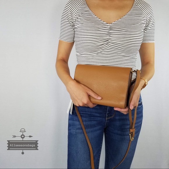 New Tory Burch T Bombe Large Bark Brown Crossbody - Picture 5 of 8